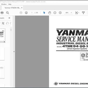 Yanmar 4TNE94-98-106T Engines Service Manual 915173 - PDF DOWNLOAD