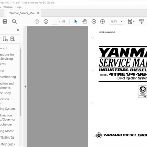 Yanmar 4TNE94.98.106(T) Diesel Engine Service Manual - PDF DOWNLOAD