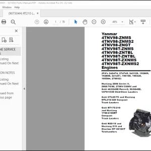 Yanmar 4TNV98-ZNMS 4TNV98-ZNMS2 4TNV98-ZNGT 4TNV98T-ZNMS 4TNV98-ZNTBL 4TNV98T-ZNTBL 4TNV98T-ZXNMS 4TNV98T-ZXNMS2 Engines Parts Manual 917304 - PDF DOWNLOAD