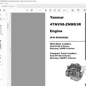 Yanmar 4TNV98-ZNMS3R Engine Parts Manual 50940311 - PDF DOWNLOAD