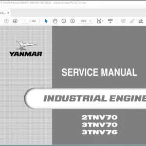 Yanmar Industrial Engine 2TNV70, 3TNV70, 3TNV76 Service Manual 50940077 2009 - PDF DOWNLOAD