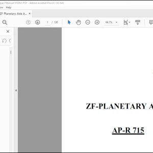 ZF Planetary Axle AP-R 715 Repair Manual 918363 - PDF DOWNLOAD