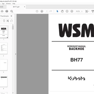 2013 Kubota Backhoe BH77 Workshop Manual - PDF DOWNLOAD