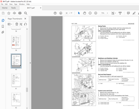 2013 Kubota Backhoe BH77 Workshop Manual - PDF DOWNLOAD - HeyDownloads ...