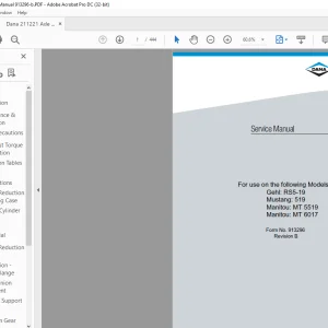 Dana Spicer Gehl RS5-19 Mustang 519 Manitou MT 5519 Manitou MT 6017 Service Manual 913296 - PDF DOWNLOAD