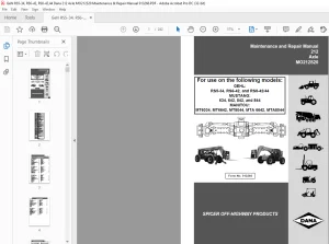 Dana Spicer Gehl RS5-34 RS6-42 & RS8-42  MUSTANG 634 642 & 844 MANITOU MT6034 MT6642 Repair Manual 913266 
