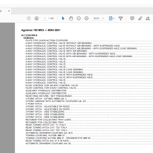 Deutz Fahr Agrotron 150 MK3 after 8094 2001 Parts Catalog Manual - PDF DOWNLOAD
