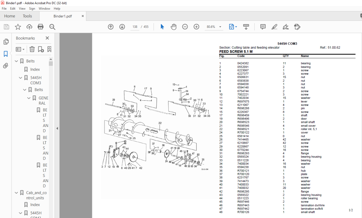 Deutz Fahr 5445h Com3 Parts Catalog Manual - Pdf Download 