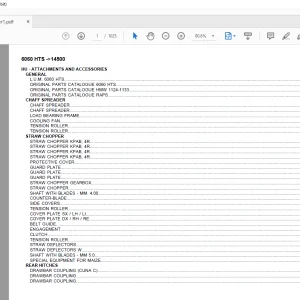 Deutz Fahr 6060 HTS After 14500 Parts Catalog Manual - PDF DOWNLOAD
