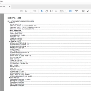 Deutz Fahr 6065 HTS -14500 Parts Catalog Manual -  PDF DOWNLOAD