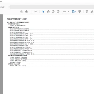 Deutz Fahr AGROFARM 410 T -5001 Parts Catalog Manual - PDF DOWNLOAD