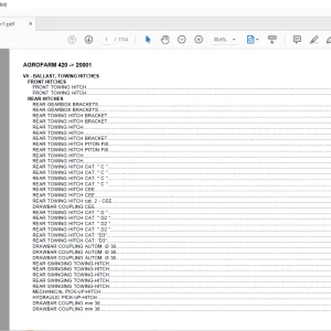 Deutz Fahr AGROFARM 420 - 20001 Parts Catalog Manual - PDF DOWNLOAD