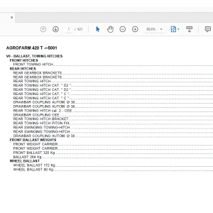 Deutz Fahr AGROFARM 420 T -5001 Parts Catalog Manual  - PDF DOWNLOAD