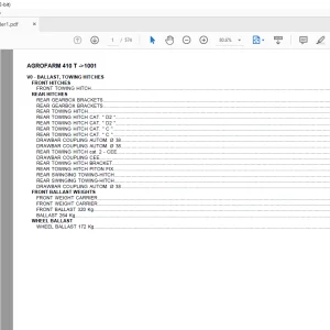 Deutz Fahr AGROFARM 410 T -1001 Parts Catolog Manual - PDF DOWNLOAD