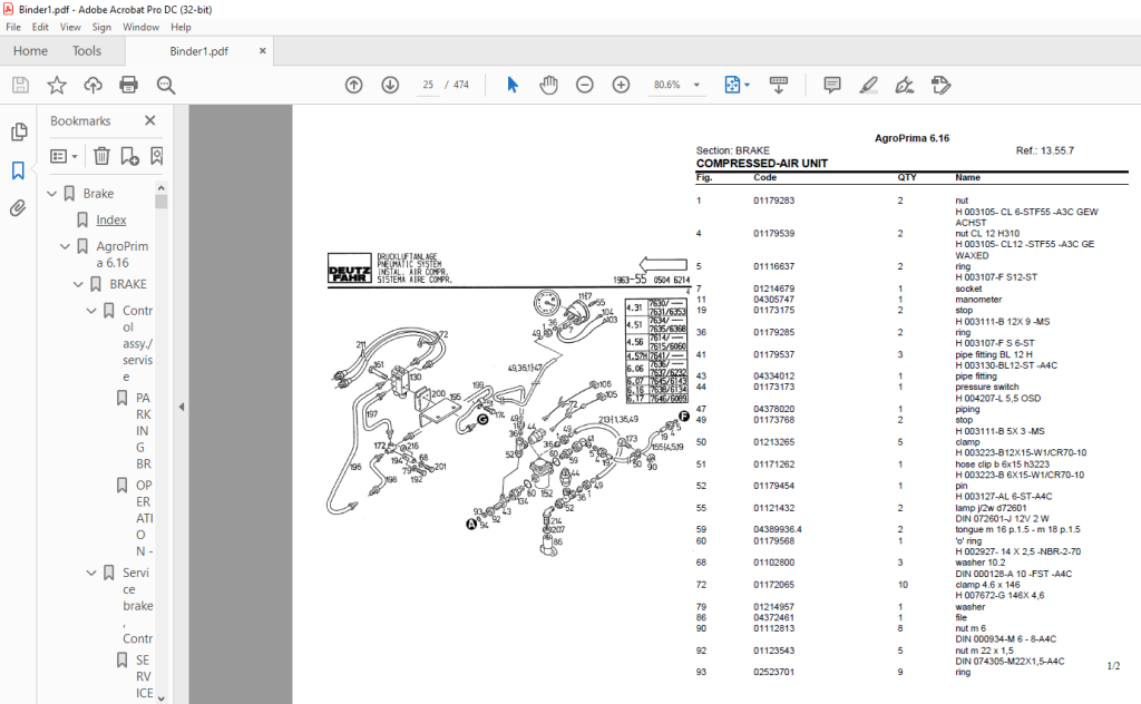 Deutz Fahr AgroPrima 6.16 Parts Catalog Manual - PDF DOWNLOAD ...