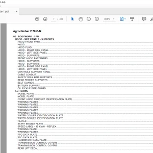 Deutz Fahr Agroclimber V 70 C-N Parts Catalog Manual  - PDF DOWNLOAD