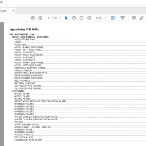 Deutz Fahr Agroclimber V 80 N-M-L Parts Catalog Manual -  PDF DOWNLOAD