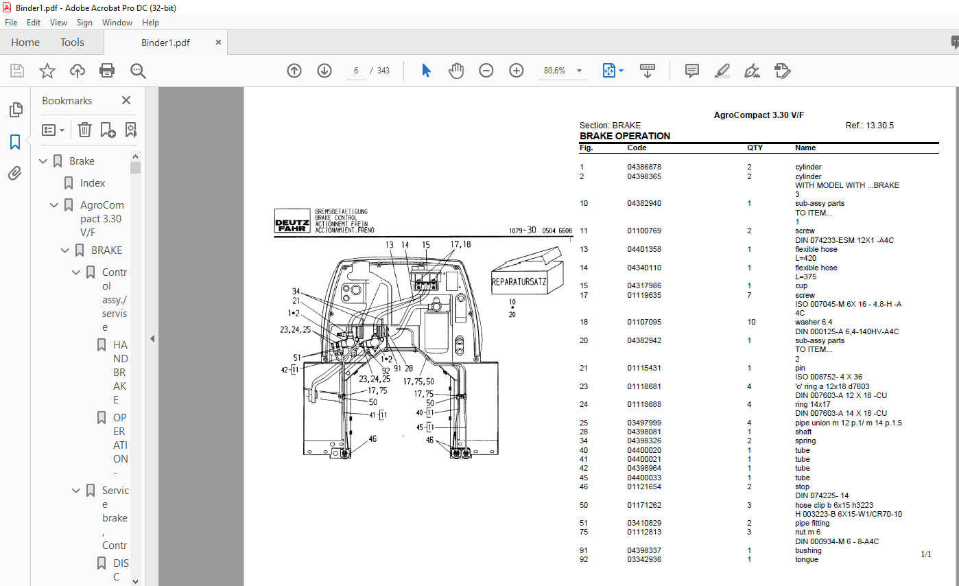 Deutz Fahr Agrocompact 3.30 V F Parts Catalog Manual - PDF DOWNLOAD ...