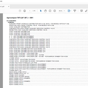 Deutz Fahr Agrocompact 70F3 (24-28) after 3001 Parts Catalog Manual - PDF DOWNLOAD