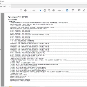 Deutz Fahr  Agrocompact F100 (24"-28") Parts Catalog Manual - PDF DOWNLOAD