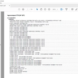Deutz Fahr Agrocompact F75(24" - 28") Parts Catalog Manual - PDF DOWNLOAD