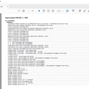 Deutz Fahr Agrocompact F90 (20) after 3001 Parts Catalog Manual - PDF DOWNLOAD