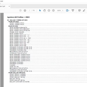 Deutz Fahr Agrofarm 420 Profiline -> 25001 Parts Catalog Manual -  PDF DOWNLOAD