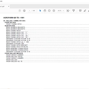 Deutz Fahr Agrofarm 420 TB After 1001 Parts Catalog Manual - PDF DOWNLOAD