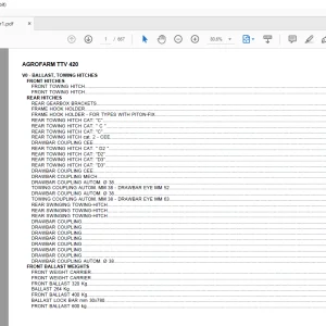 Deutz Fahr Agrofarm TTV 420 Parts Catalog Manual - PDF DOWNLOAD