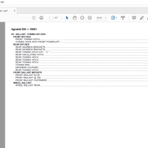 Deutz Fahr Agrokid 230 after 16001 Parts Catalog Manual  - PDF DOWNLOAD