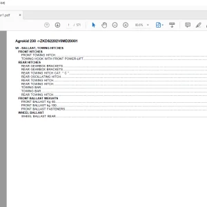 Deutz Fahr Agrokid 230 after ZKD52202V0MD20001 Parts Catalog Manual  - PDF DOWNLOAD