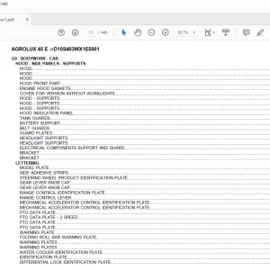 Deutz Fahr Agrolux 45E After D10S403WX1E5001 Parts Catalog Manual - PDF DOWNLOAD