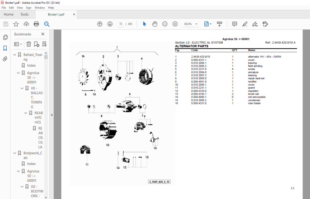 Deutz Fahr Agrolux 50 After 60001 Parts Catalog Manual - PDF DOWNLOAD ...