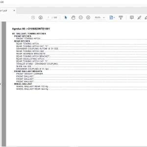 Deutz Fahr Agrolux 60 After D10S523WTE1001 Parts Catalog Manual - PDF DOWNLOAD