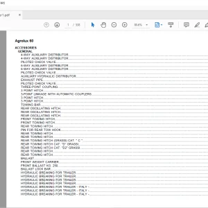 Deutz Fahr Agrolux 60 Parts Catalog Manual - PDF DOWNLOAD