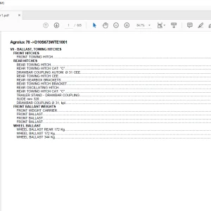 Deutz Fahr Agrolux 70 After D10S673WTE1001 Parts Catalog Manual - PDF DOWNLOAD