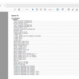 Deutz Fahr Agrolux 70 Parts Catalog Manual - PDF DOWNLOAD