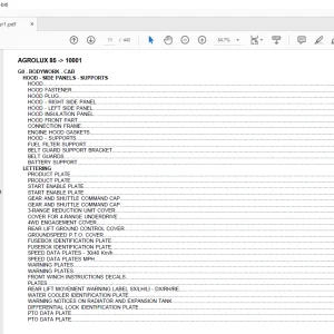Deutz Fahr Agrolux 85 After 10001 Parts Catalog Manual - PDF DOWNLOAD