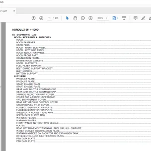 Deutz Fahr Agrolux 95 After 10001 Parts Catalog Manual - PDF DOWNLOAD