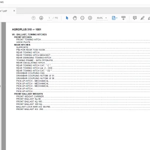 Deutz Fahr Agroplus 310 After 1001 Parts Catalog Manual - PDF DOWNLOAD