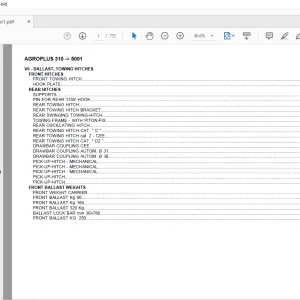 Deutz Fahr Agroplus 310 After 5001 Parts Catalog Manual - PDF DOWNLOAD
