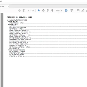Deutz Fahr Agroplus 310 Ecoline After 1001 Parts Catalog Manual - PDF DOWNLOAD