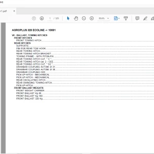 Deutz Fahr Agroplus 320 Ecoline After 10001 Parts Catalog Manual - PDF DOWNLOAD