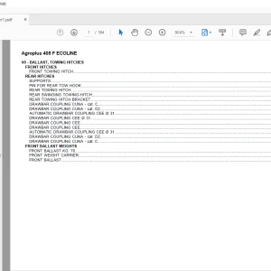 Deutz Fahr Agroplus 405 F Ecoline Parts Catalog Manual - PDF DOWNLOAD