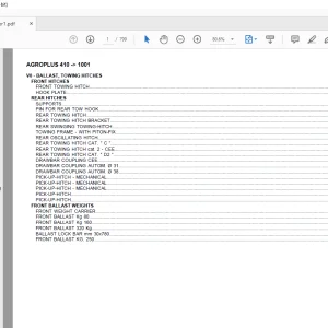 Deutz Fahr Agroplus 410 After 1001 Parts Catalog Manual - PDF DOWNLOAD