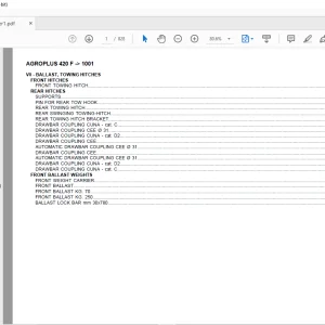 Deutz Fahr Agroplus 420 F After 1001 Parts Catalog Manual - PDF DOWNLOAD