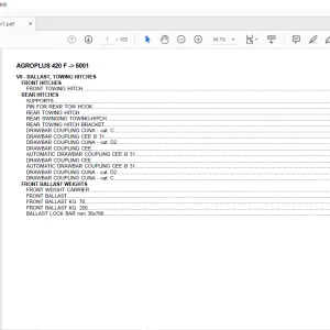 Deutz Fahr Agroplus 420 F After 5001 Parts Catalog Manual - PDF DOWNLOAD