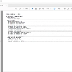 Deutz Fahr Agroplus 420 S After 5001 Parts Catalog Manual - PDF DOWNLOAD