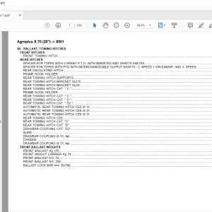 Deutz Fahr Agroplus S 70 (20") After 8001 Parts Catalog Manual - PDF DOWNLOAD