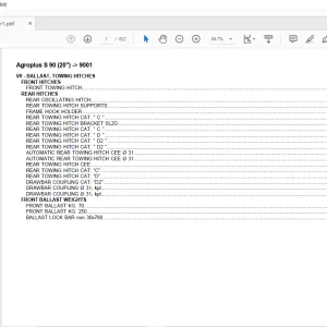 Deutz Fahr Agroplus S 90 after 9001 Parts Manual - PDF DOWNLOAD